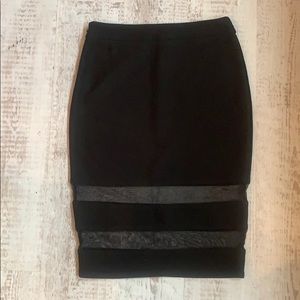 NWOT Black modern pencil skirt